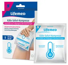 Lifemed Compresse de froid instantané, 150 x 130 mm, blanc