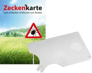 RNK Carte à tiques "Safecard" avec loupe, 85 x 54 mm