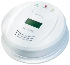 LogiLink Détecteur de monoxyde de carbone, écran LCD, blanc