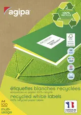 agipa Etiquette multi-usage, recyclé, 210 x 297 mm, blanc
