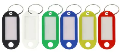 WESTCOTT Porte-clé avec anneau, pack de 100, assorti