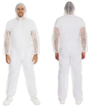 HYGONORM Combinaison en PP LIGHT avec capuche, blanc