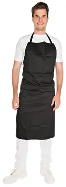HYGOSTAR Tablier à bavette, polycoton, noir