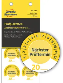 AVERY Zweckform Prüfplaketten "Nächster Prüftermin", gelb