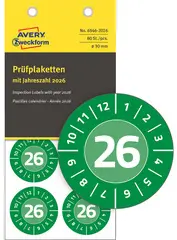 AVERY Zweckform Pastille calendrier 2025 NoPeel, 20 mm, vert