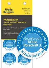 AVERY Zweckform Prüfplaketten "Geprüft nach", 2025-2030