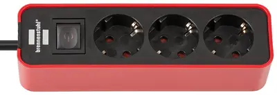 brennenstuhl Steckdosenleiste Ecolor 3-fach, schwarz / rot