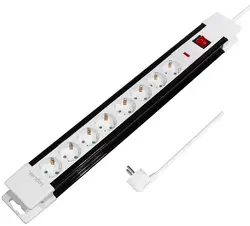 LogiLink Steckdosenleiste, 8-fach, mit Schalter,weiß/schwarz