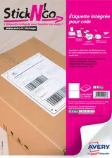 AVERY Etiquette intégrée Stick'NGo, 120 x 164 mm, blanc