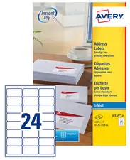 AVERY Etiquette d'adresse jet d'encre, 63,5 x 46,6 mm, blanc