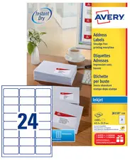 AVERY Etiquette d'adresse jet d'encre, 99,1 x 33,9 mm, blanc