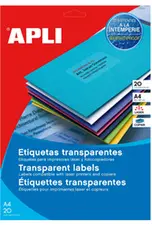 APLI Etiquette adresse transparente, 210 x 297 mm