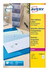 AVERY Etiquette d'adresse, 63,5 x 38,1 mm, transparent