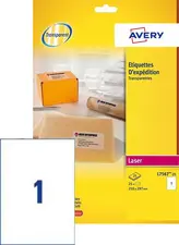 AVERY Etiquette d'expédition, transparent, 210 x 297 mm