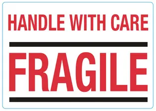 rillprint Étiquette "HANDLE WITH CARE / FRAGILE