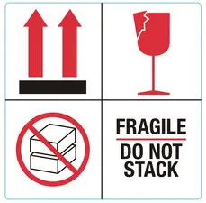 rillprint Étiquette "FRAGILE / DO NOT STACK