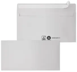 MAILmedia Enveloppes recyclées, format long, auto-adhésif