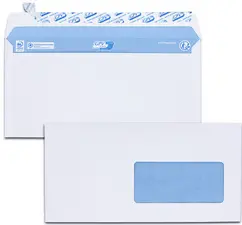 GPV Enveloppes, DL, 110 x 220 mm, avec fenêtre, blanc
