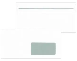 MAILmedia enveloppes, format DL, autocollant, avec fenêtre