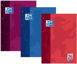 Oxford Cahier scolaire, A4, 100 pages, encollé en tête,