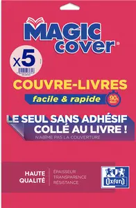 Oxford Couvre-livres "Magic Cover", contenu: 5 feuilles