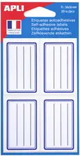 APLI Etiquettes pour livre, blanc/bleu, 36 x 56 mm, lignées