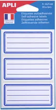 APLI Etiquettes pour livre, blanc/bleu, 34 x 75 mm lignées