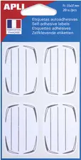 APLI Etiquettes pour livre, blanc/gris, 37 x 55 mm, lignées