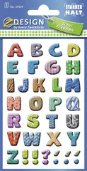 ZDesign SCHOOL Sticker de lettres, lettres: A-Z, coloré