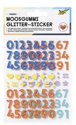 folia Sticker pailleté en caoutchouc mousse NUMBERS