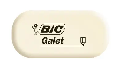 BIC Gomme en caoutchouc Galet, blanc, oval
