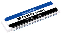 Tombow Gomme en plastique "MONO smart", extra mince, blanc