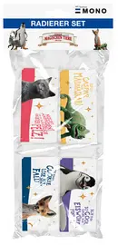 Tombow Kunststoff-Radierer MONO "Die Schule...", 4er Pack