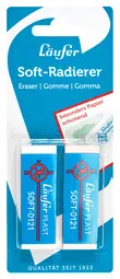 Läufer Gomme en plastique PLAST SOFT, carte blister de 2