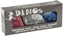 WEDO Gomme en plastique Pierre "DINO", set de 3
