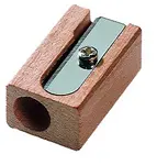 M+R Taille-crayon, en bois, forme de bloc