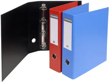 EXACOMPTA Classeur rembordé PVC, 4 anneaux en D, A4, noir