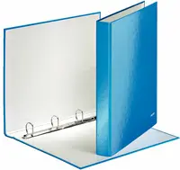 LEITZ Classeur à anneaux WOW, A4, en carton solide, bleu,