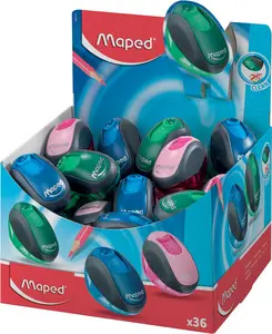 Maped Taille crayon boîte Clean, assorti, présentoir de 36