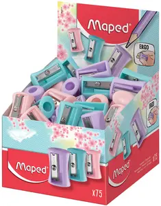 Maped Taille-crayon Vivo PASTEL, plastique, présentoir de 75