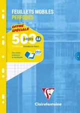 Clairefontaine Feuillets mobiles perforés, A4, séyès