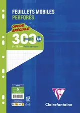 Clairefontaine Feuillets mobiles perforés, A4, seyès