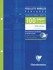 Clairefontaine Feuillets mobiles perforés, 170 x 220 mm