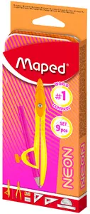 Maped Coffret de géométrie Mathset STUDY NEON, 9 pièces