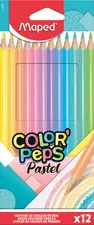 Maped Crayon de couleur COLOR'PEPS Pastel, étui carton de 12