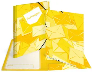 HERMA Postmappe mit Gummizug, DIN A4, Karton, gelb