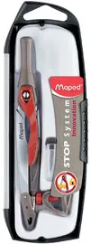 Maped Boîte de compas Stop System, 3 pièces, rouge