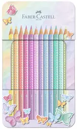 FABER-CASTELL Crayon de couleur SPARKLE PASTEL, étui de 12