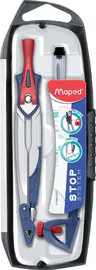 Maped Coffret de compas Stop System, set de 3 pièces, bleu