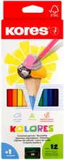 Kores Crayon de couleur triangulaire "Kolores", étui carton